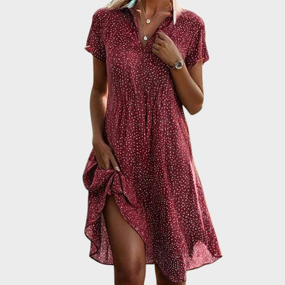 Vestido Midi Lunares Elegante Fienna