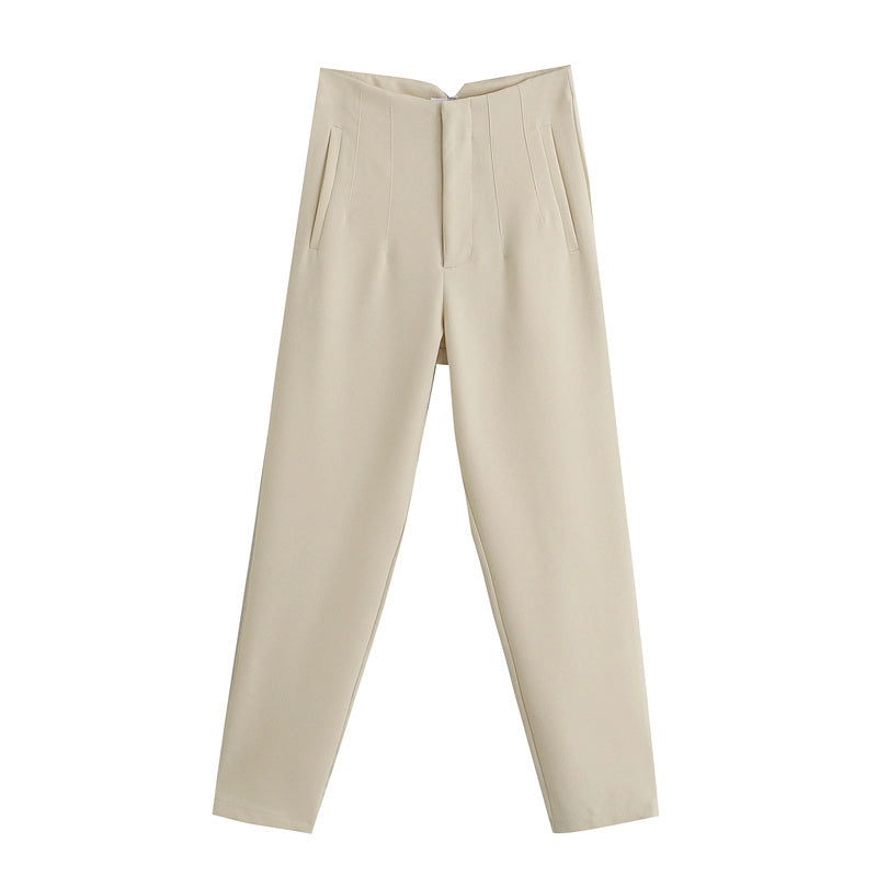 Pantalón Cintura Alta Mujer Elegante