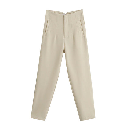 Pantalón Cintura Alta Mujer Elegante