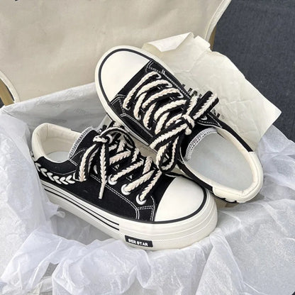 Zapatillas Lona Plataforma Mujer Altas - Vestiria