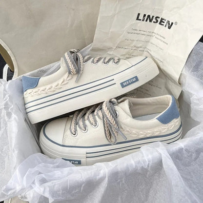 Zapatillas Lona Plataforma Mujer Altas