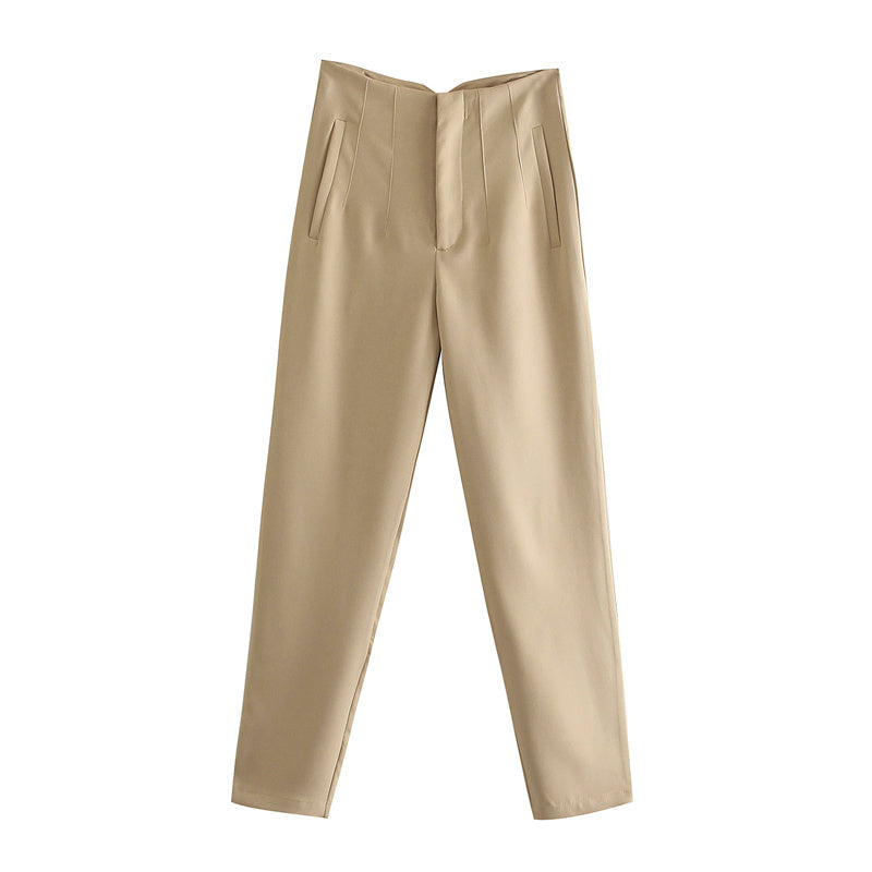 Pantalón Cintura Alta Mujer Elegante