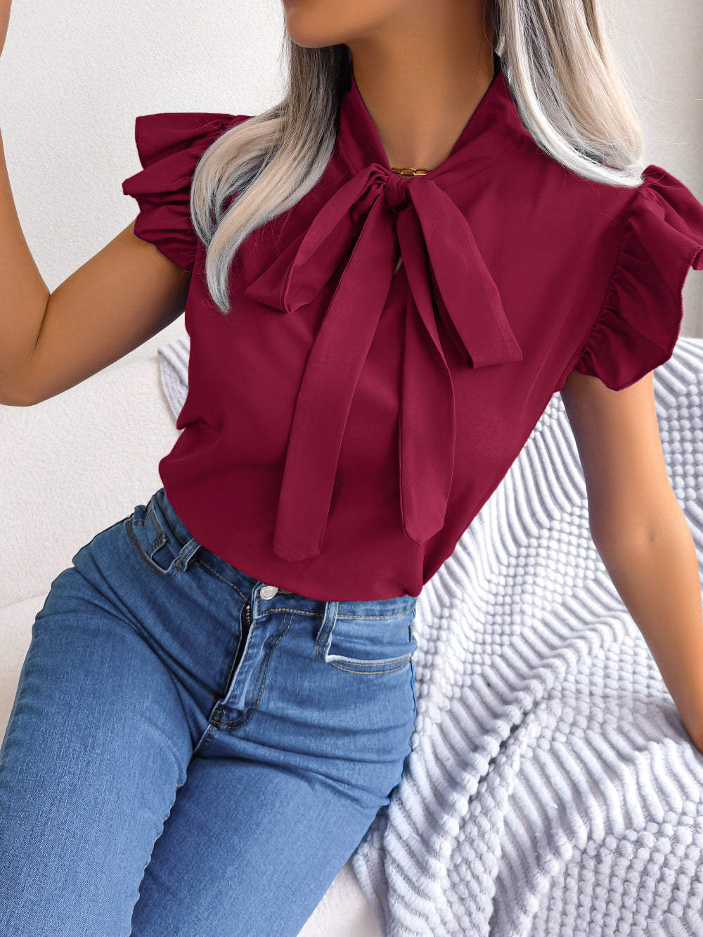 Blusa Mujer con Lazo Elegante