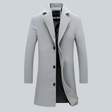 Abrigo largo elegante hombre invierno