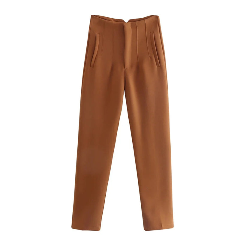 Pantalón Cintura Alta Mujer Elegante