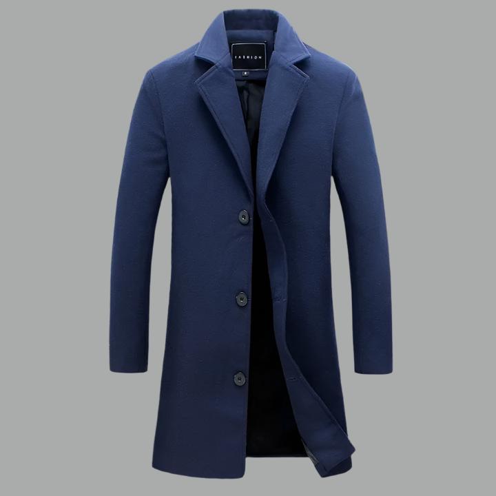 Abrigo largo elegante hombre invierno