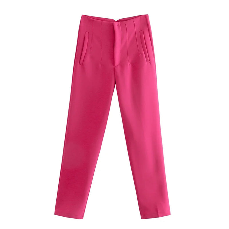 Pantalón Cintura Alta Mujer Elegante