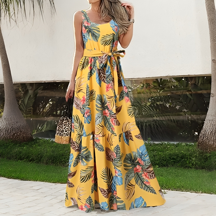 Vestido Floral Elegante Sin Mangas