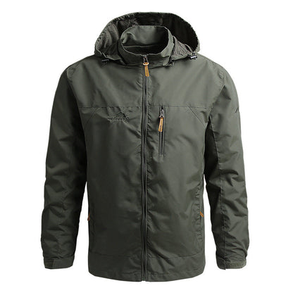 Chaqueta impermeable con capucha para hombre