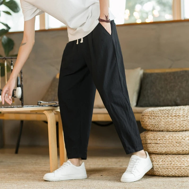 Pantalones Lino Ligeros Estilo Verano