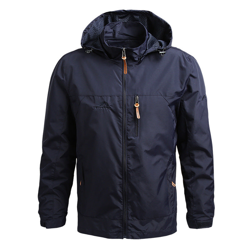 Chaqueta impermeable con capucha para hombre