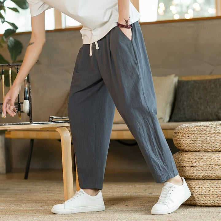 Pantalones Lino Ligeros Estilo Verano