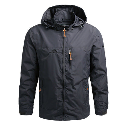 Chaqueta impermeable con capucha para hombre