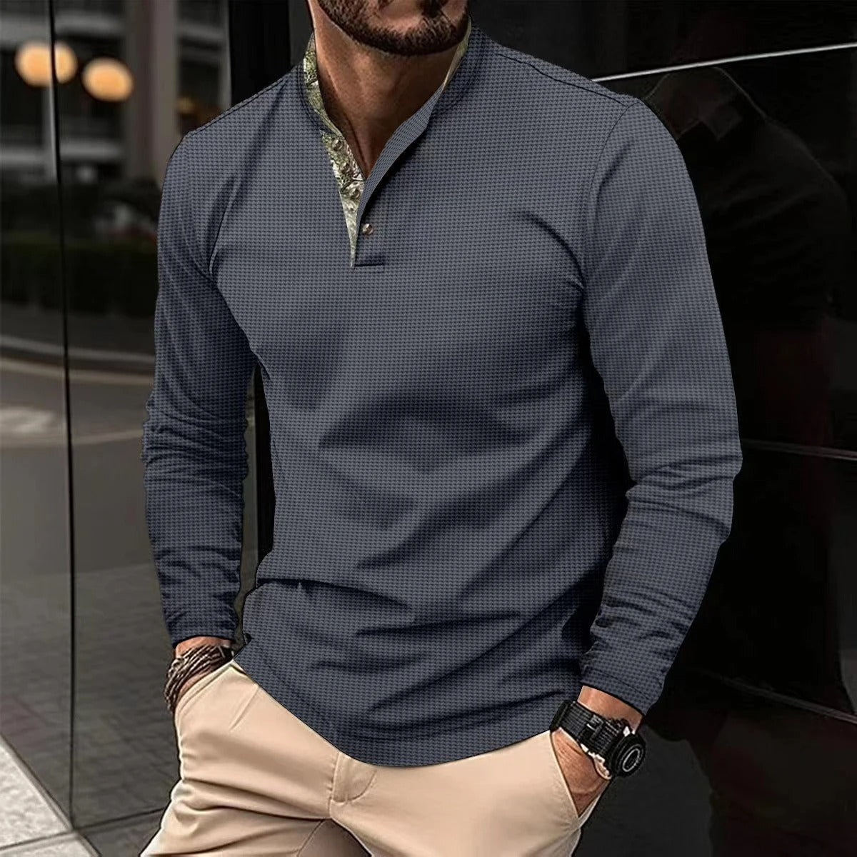 Camisa informal manga larga relajada