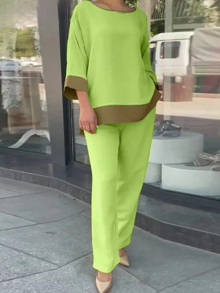 Blusa y Pantalón Conjunto Cómodo Mujer