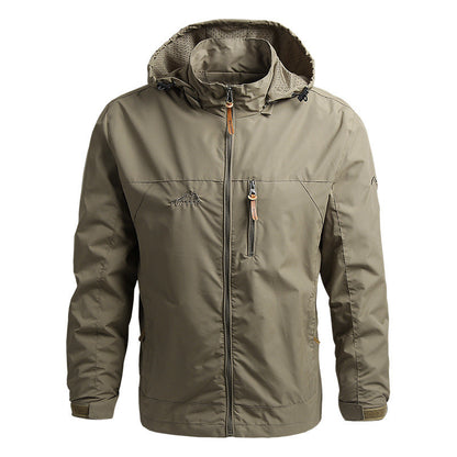 Chaqueta de lluvia hombre impermeable con capucha
