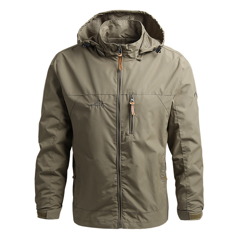 Chaqueta impermeable con capucha para hombre