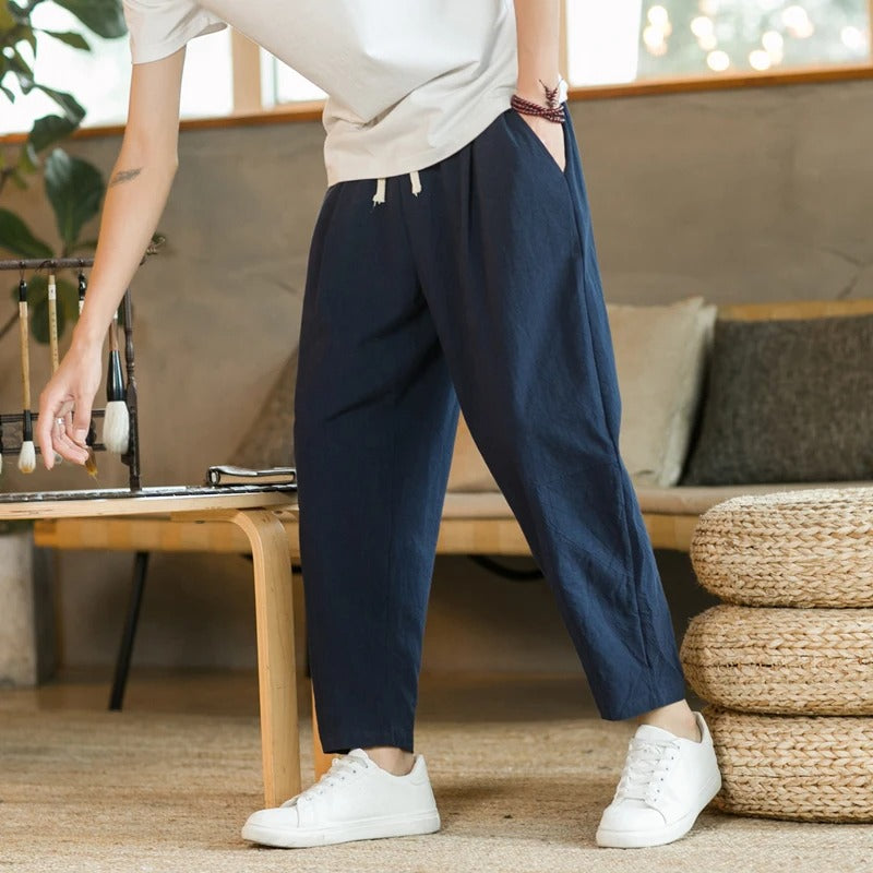 Pantalones Lino Ligeros Estilo Verano