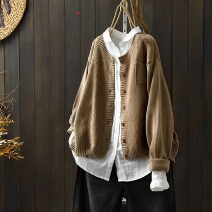 Cárdigan Mujer Invierno Suave Cuello Alto