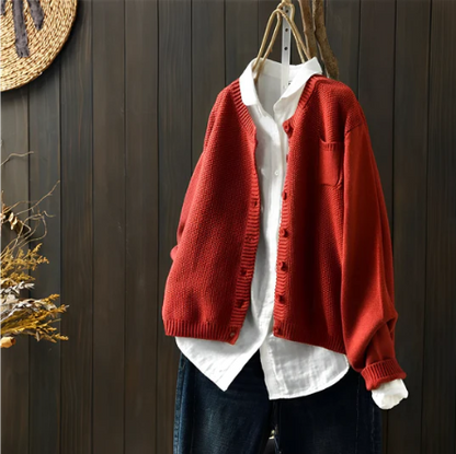 Cárdigan Mujer Invierno Suave Cuello Alto