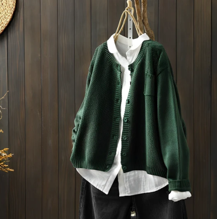 Cárdigan Mujer Invierno Suave Cuello Alto