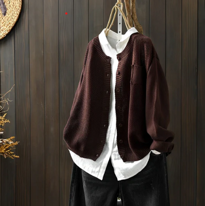 Cárdigan Mujer Invierno Suave Cuello Alto