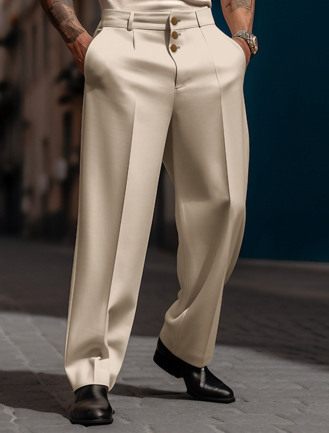 Pantalones de traje ligeros y elegantes para hombre