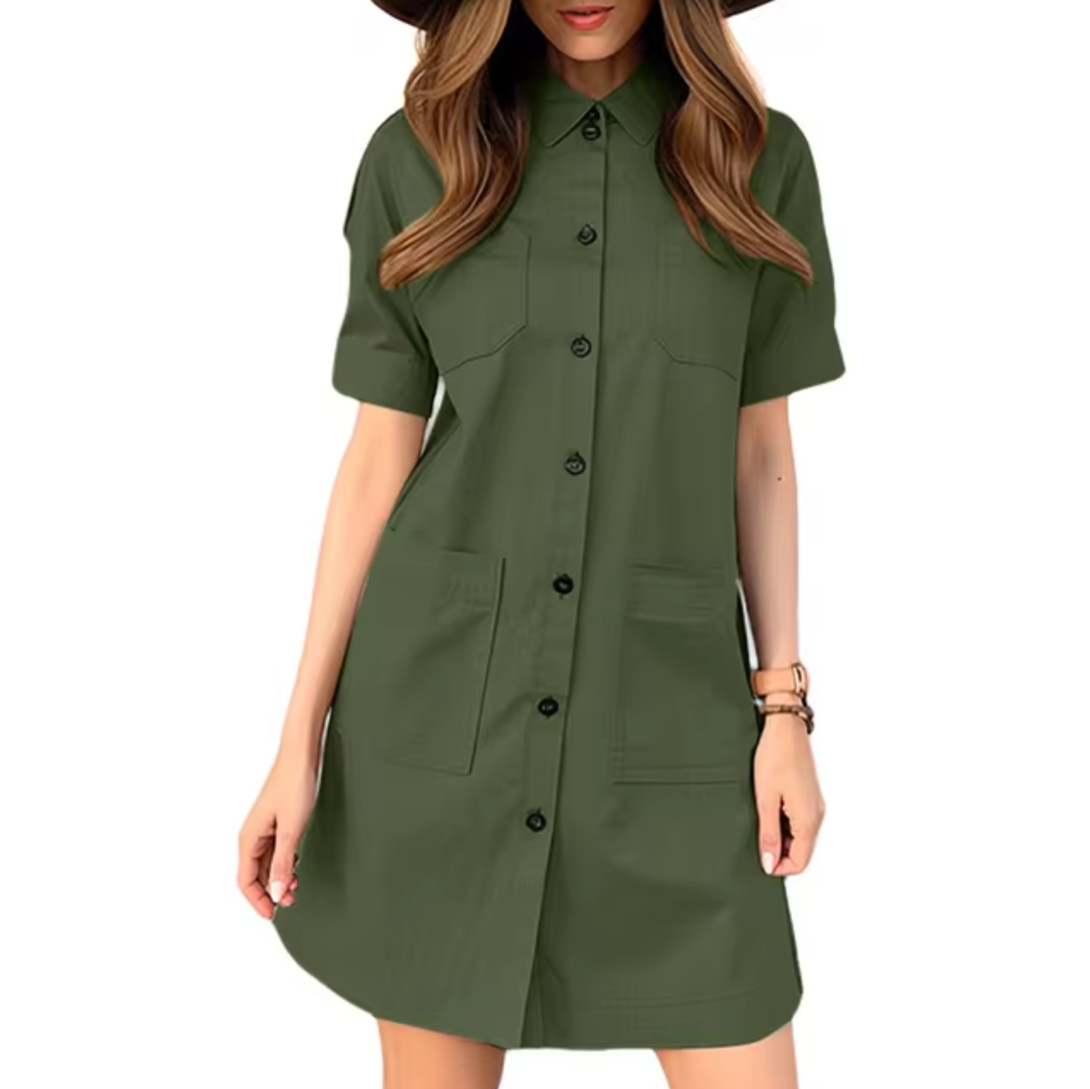 Vestido Camisero Militar Mujer - Vestiria
