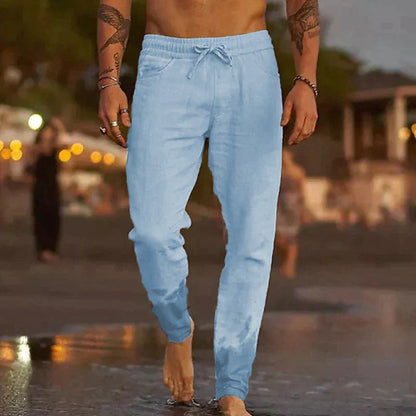 Pantalones Lino Hombre Clásicos Frescos