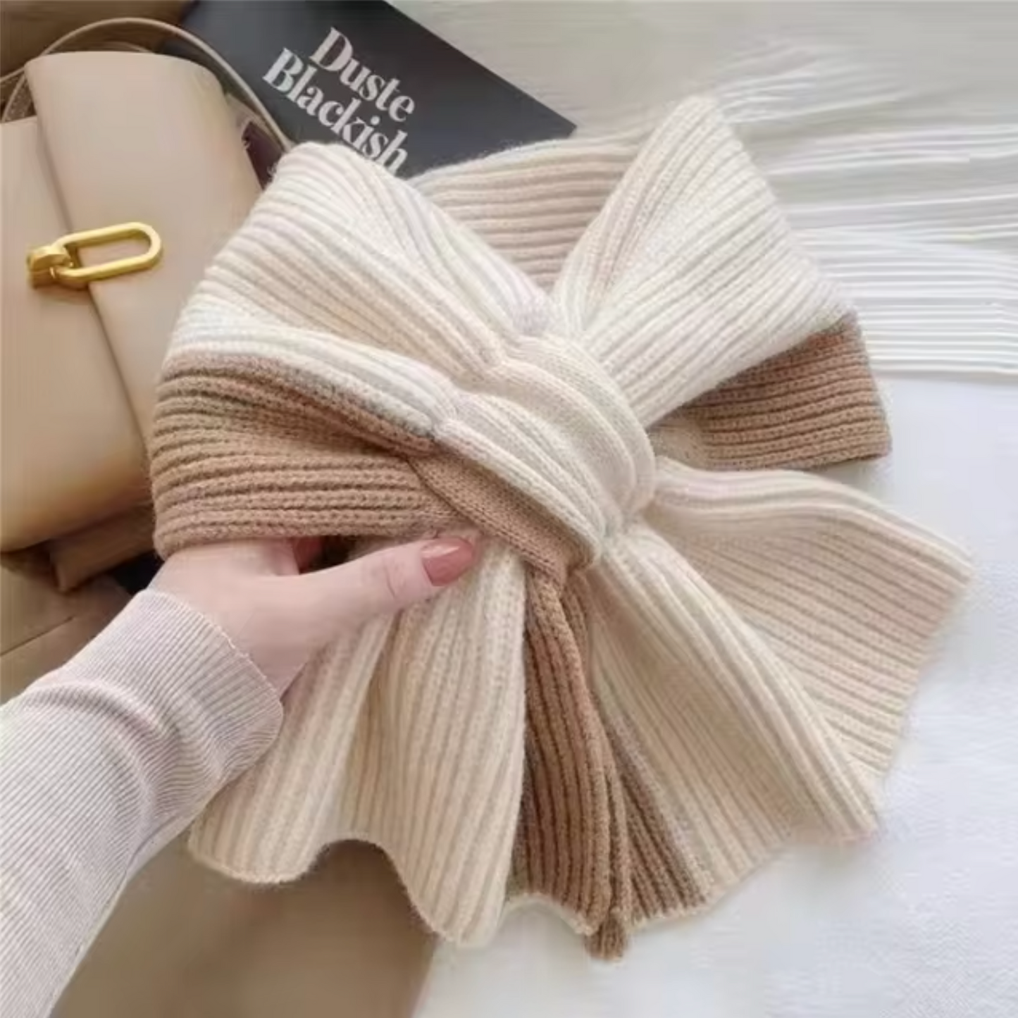 Bufanda Punto Dos Colores Elegante - Vestiria