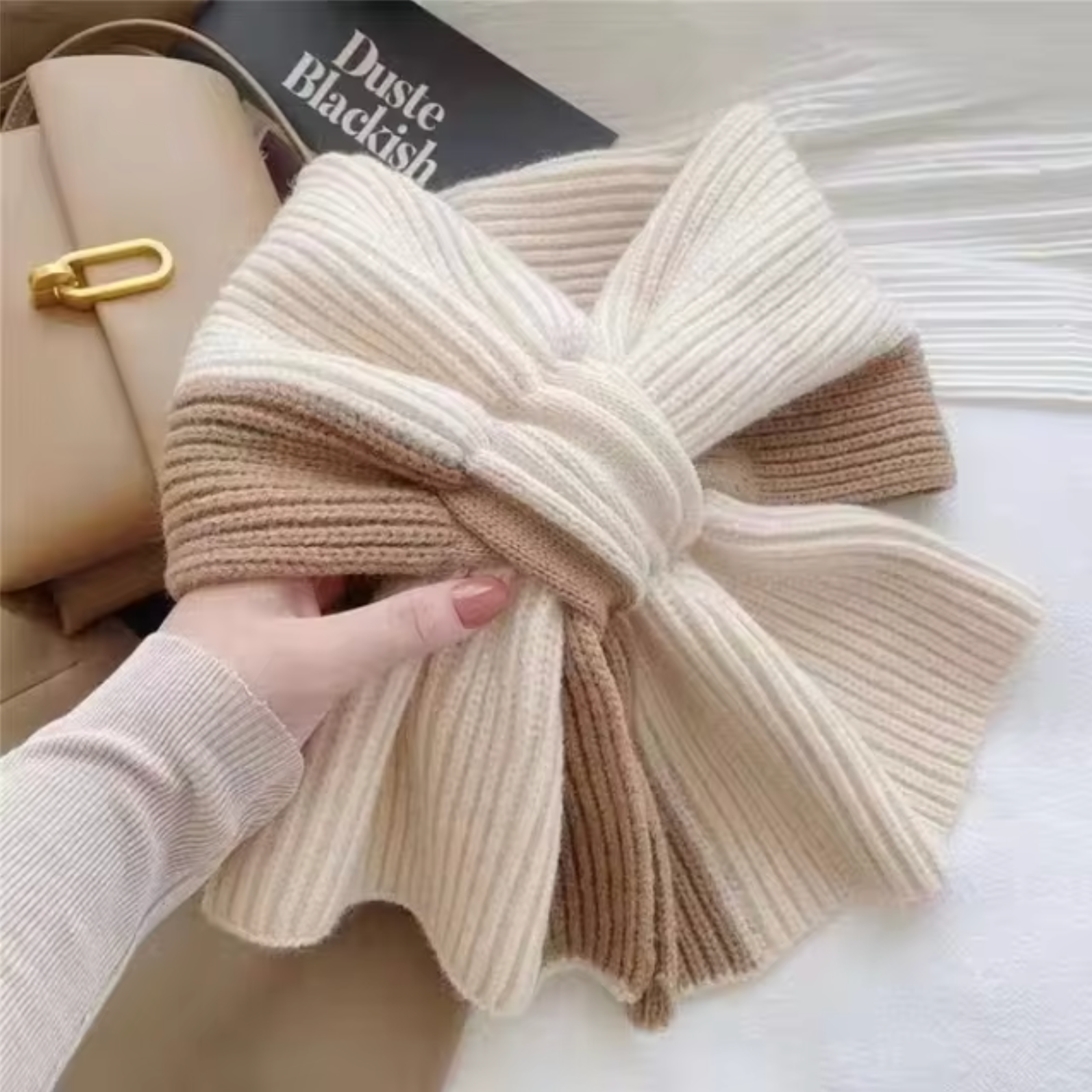 Bufanda Punto Dos Colores Elegante - Vestiria