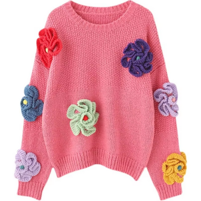 Jersey Floral Clásico de Punto