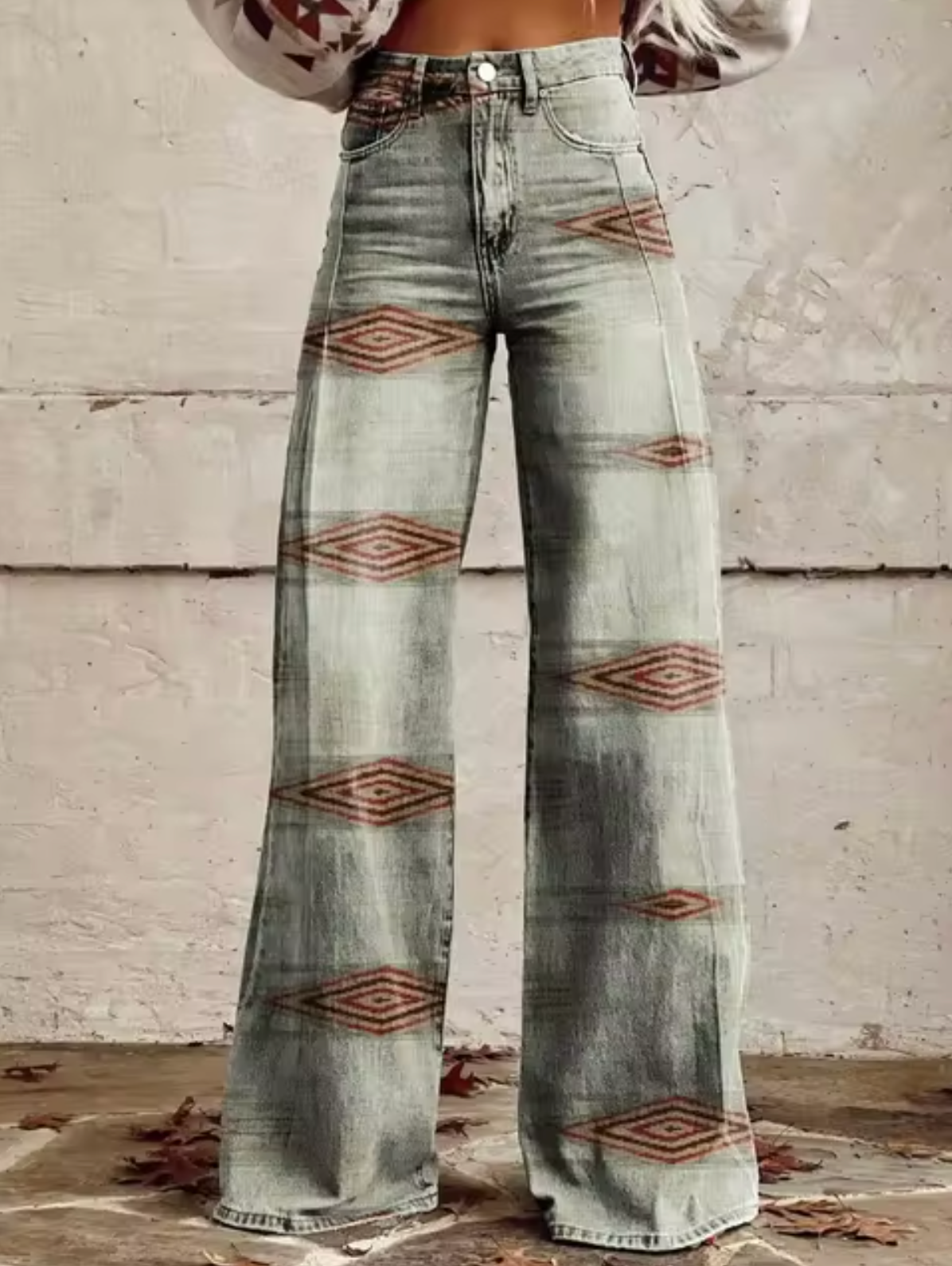 Pantalón Ancho con Diseño de Luces Brillantes - Vestiria