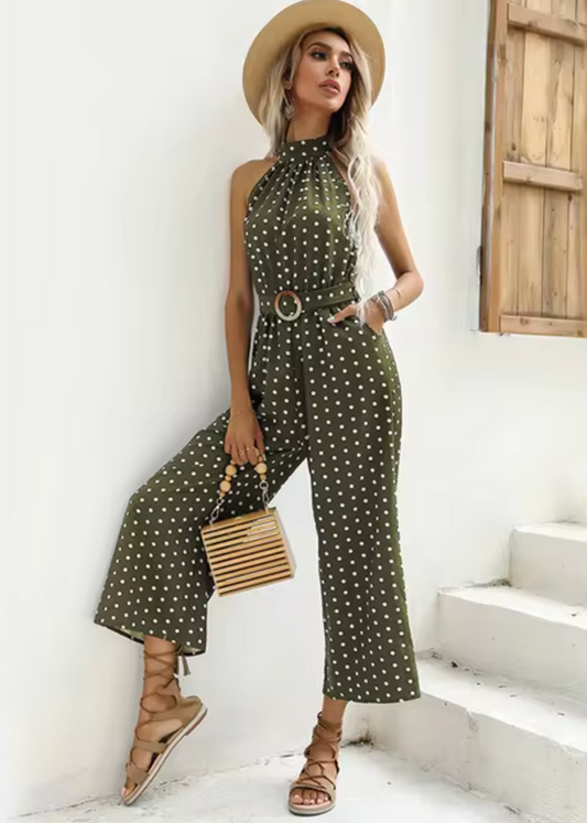 Mono de Puntos con Cuello Halter Mujer - Vestiria