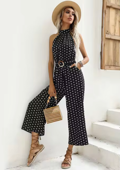 Mono de Puntos con Cuello Halter Mujer
