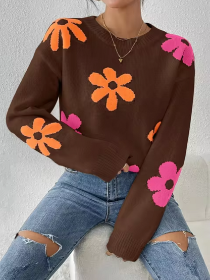 Sudadera floral suave y cálida