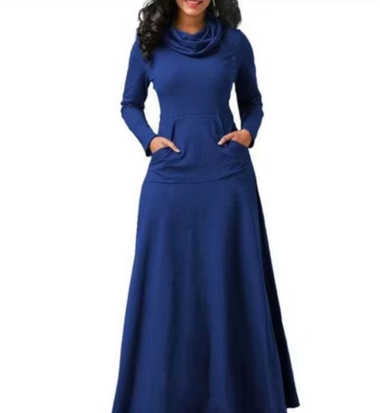 Vestido Maxi Mujer Escote Cascada Elegante
