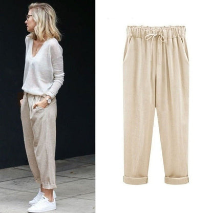 Pantalones Verano Mujer Con Cintura Elástica - Vestiria