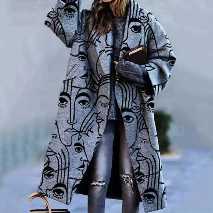 Abrigo Largo Acogedor de Lana Invernal