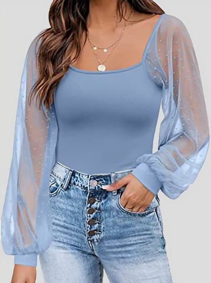 Blusa Elegante Manga Ancha