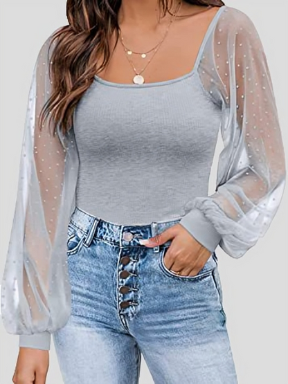 Blusa Elegante Manga Ancha