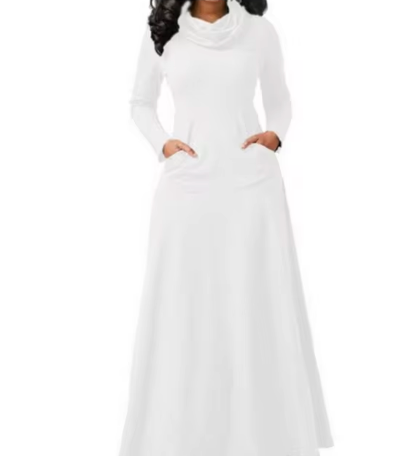 Vestido Maxi Mujer Escote Cascada Elegante