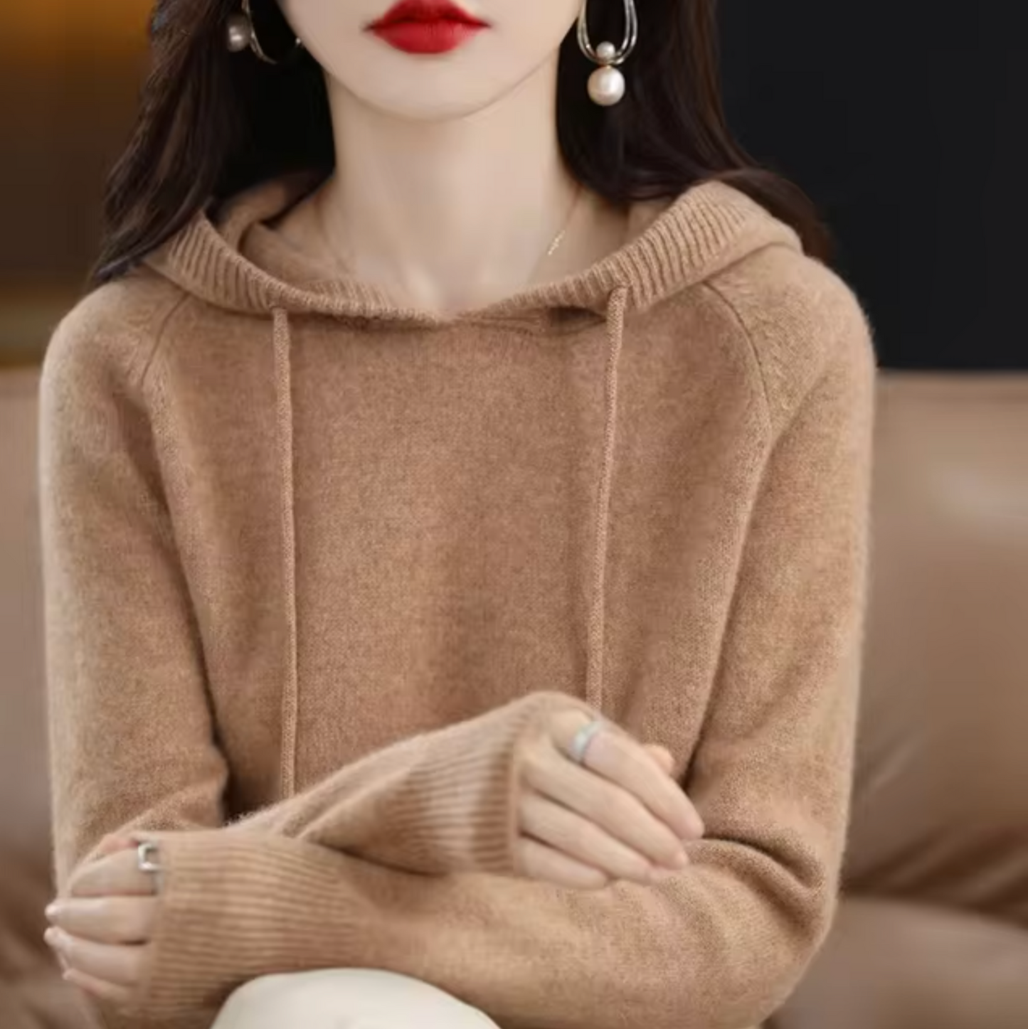 Sudadera Capucha Cálida de Punto