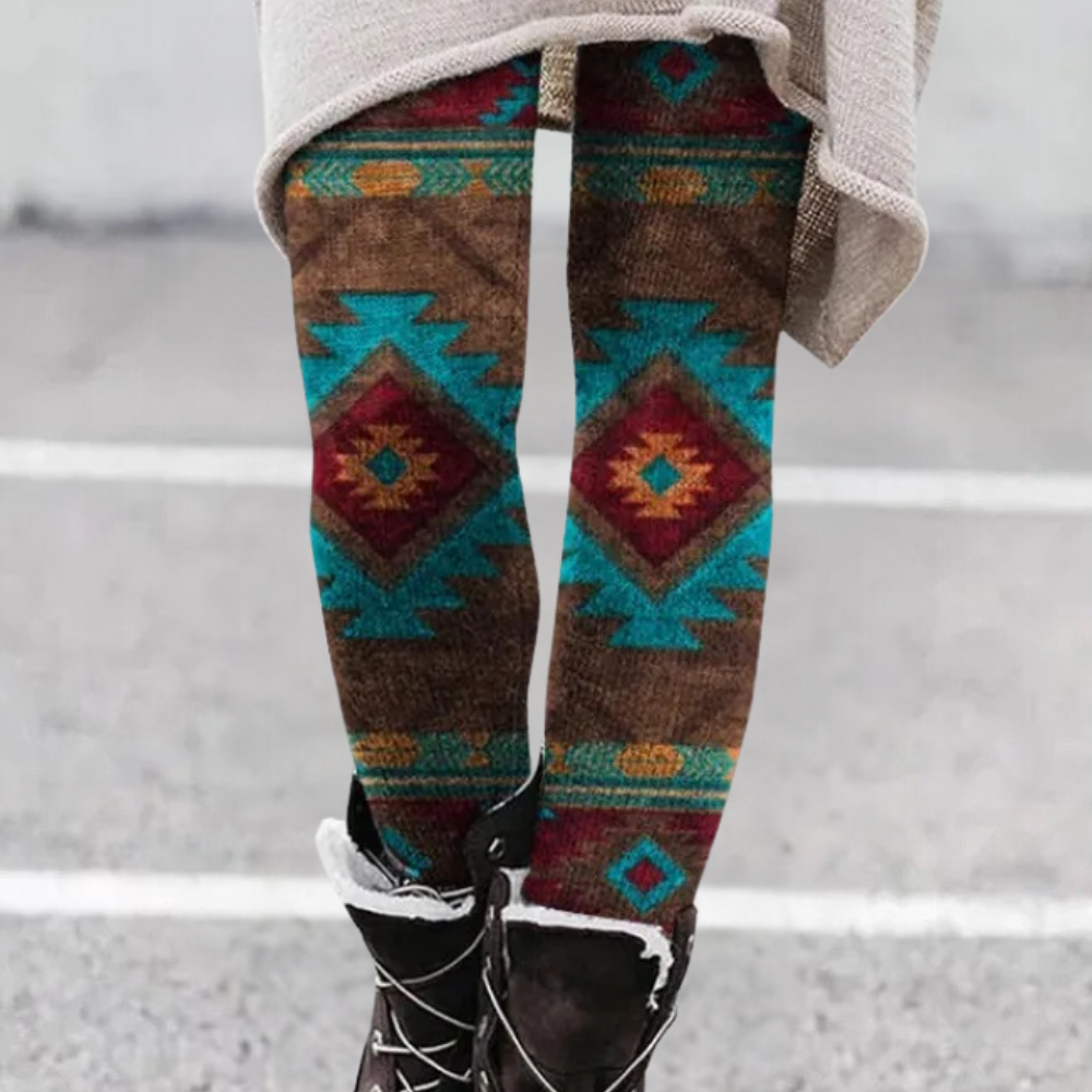 Pantalones deportivos elásticos con estampado femenino