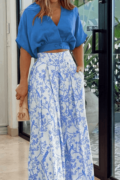 Conjunto de verano estampado floral – TAHINYA