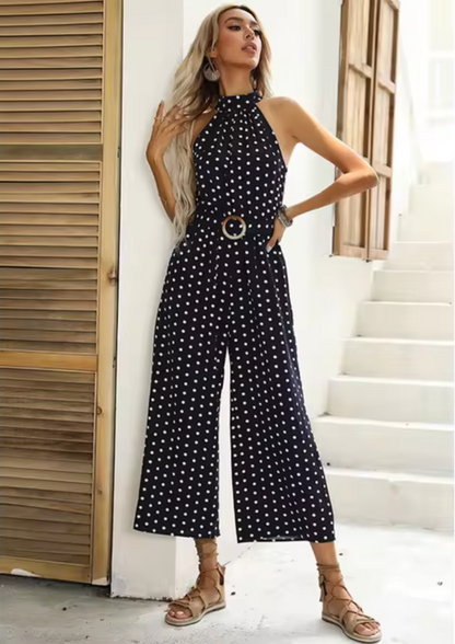 Mono de Puntos con Cuello Halter Mujer