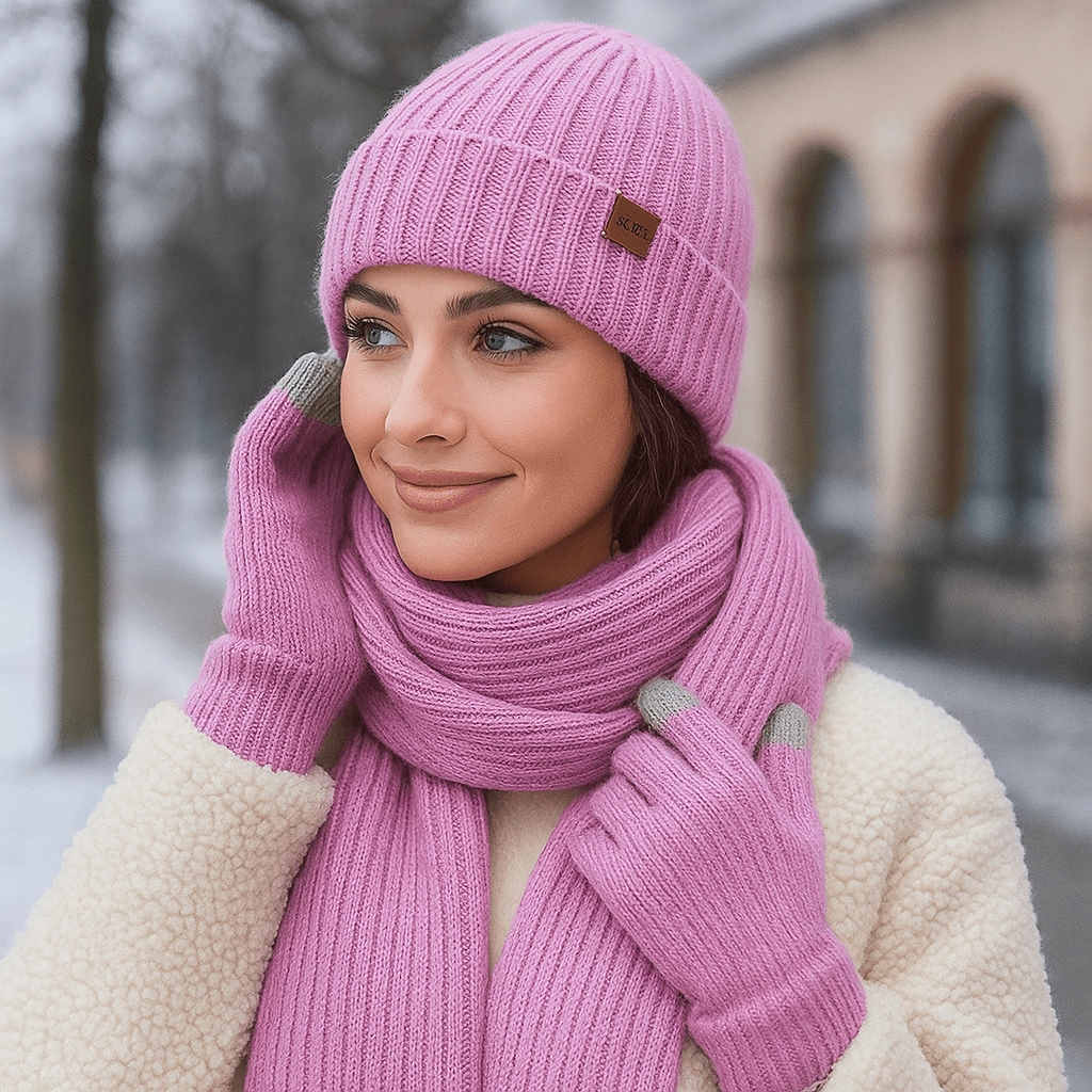Conjunto Invierno Mujer Tejido Acogedor