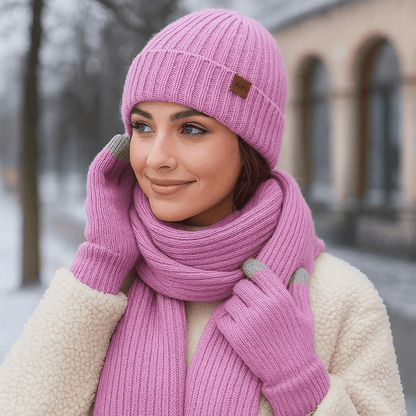 Conjunto Invierno Mujer Tejido Acogedor