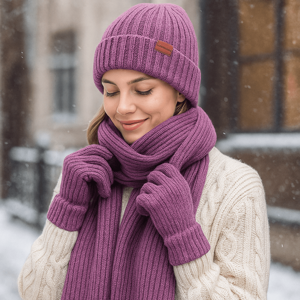 Conjunto Invierno Mujer Tejido Acogedor