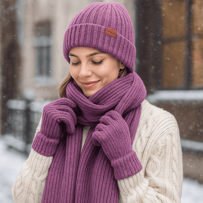 Conjunto Invierno Mujer Tejido Acogedor